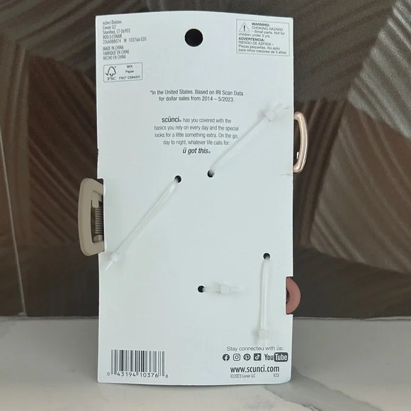 Scunci Hair Claw Clips Trio - Rose, Taupe, Gold - Picture 3 of 3